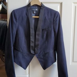 Navy and black tuxedo jacket